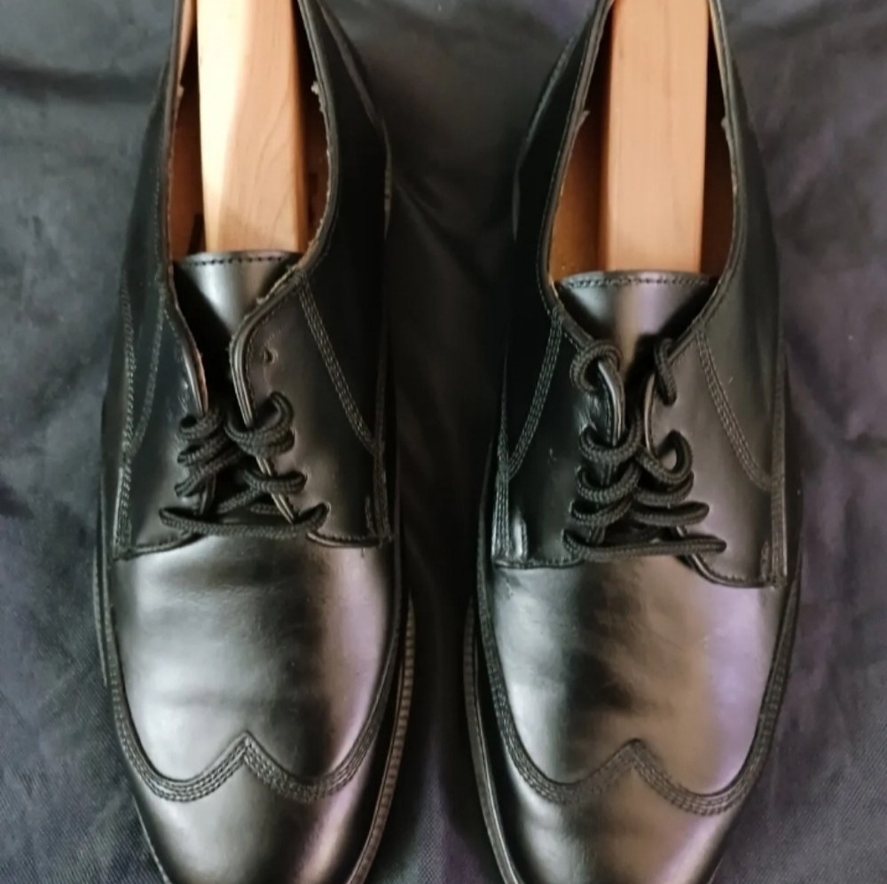 Stuart Mcguire Mint Men’s Vintage Wing Tip Black Dress Oxford Shoe Size 7.5 D